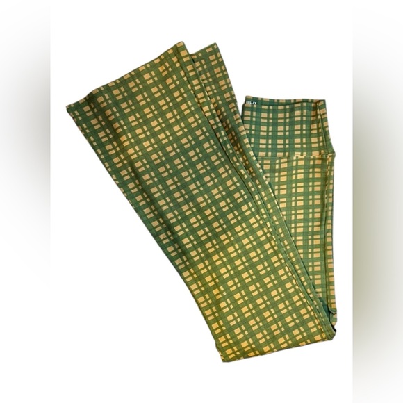 Tribe Kelley Set Ribbed Flare Leggings & Bra Set – Town Plaid – XS - Picture 7 of 9